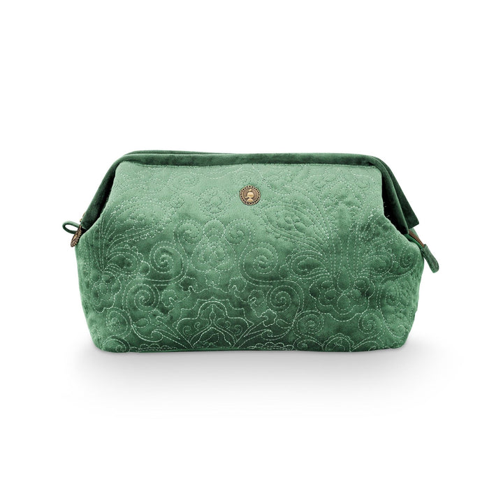 Geanta cosmetica 30x20.7cm Velvet Quilted verde - Eclair.md