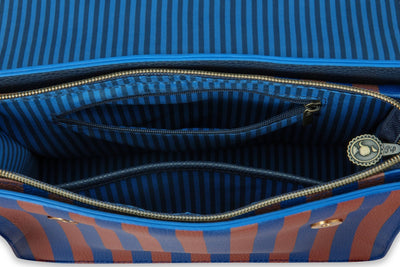 Geanta Fenna Cross Body Stripe albastru - Eclair.md