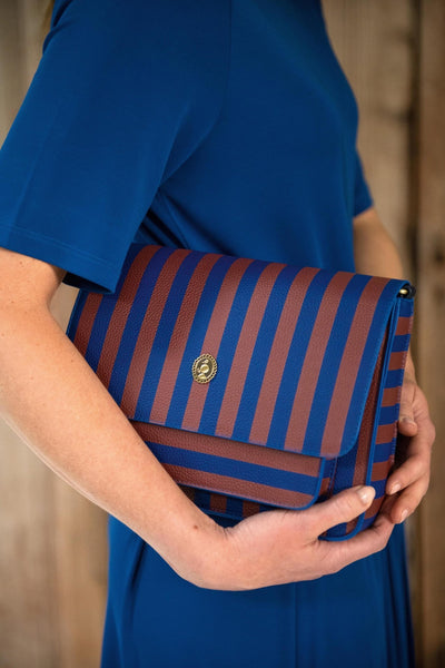 Geanta Fenna Cross Body Stripe albastru - Eclair.md