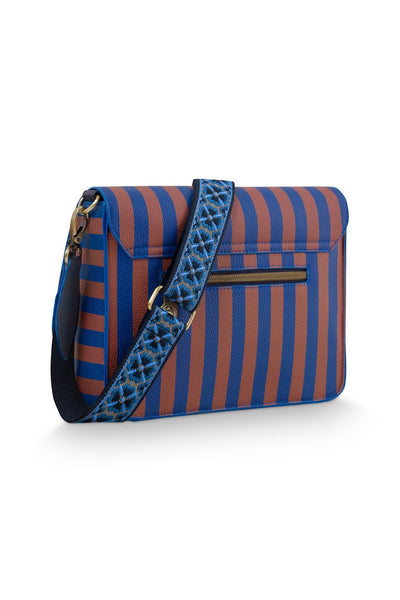 Geanta Fenna Cross Body Stripe albastru - Eclair.md