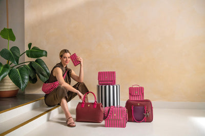 Geanta Fenna Cross Body Stripe roz - Eclair.md