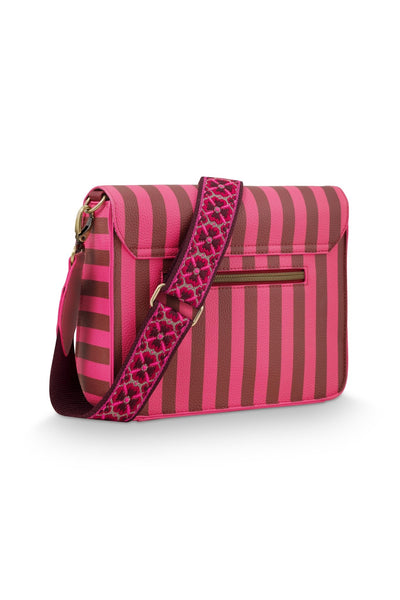 Geanta Fenna Cross Body Stripe roz - Eclair.md