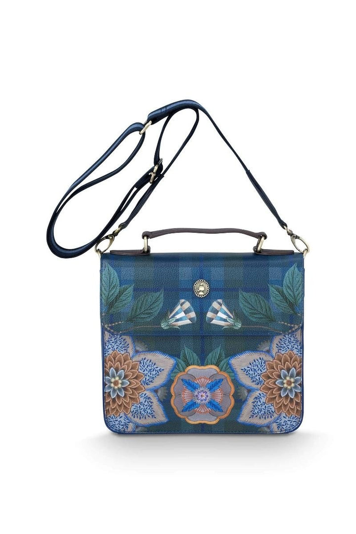 Geanta Frances Cross Body Flores Felices albastru inchis - Eclair.md