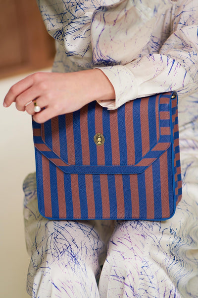Geanta Frances Cross Body Stripe albastru - Eclair.md