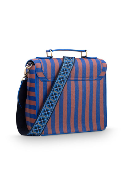 Geanta Frances Cross Body Stripe albastru - Eclair.md