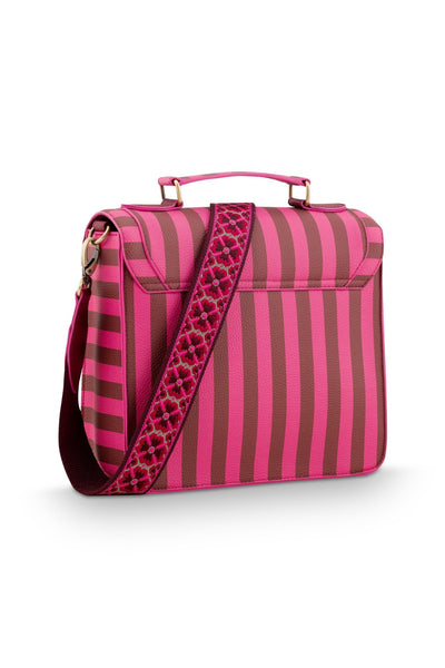 Geanta Frances Cross Body Stripe roz - Eclair.md