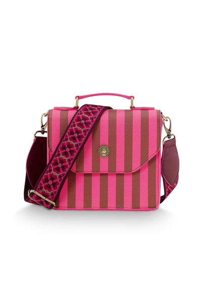 Geanta Frances Cross Body Stripe roz - Eclair.md