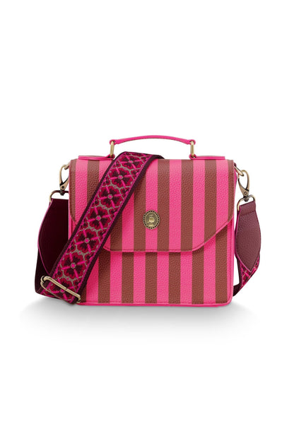 Geanta Frances Cross Body Stripe roz - Eclair.md