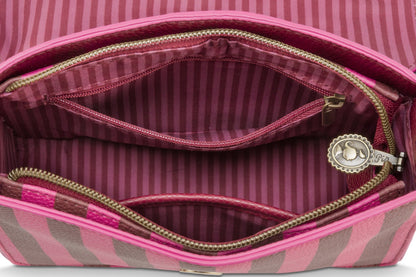 Geanta Frances Cross Body Stripe roz - Eclair.md