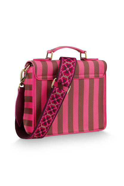 Geanta Frances Cross Body Stripe roz - Eclair.md