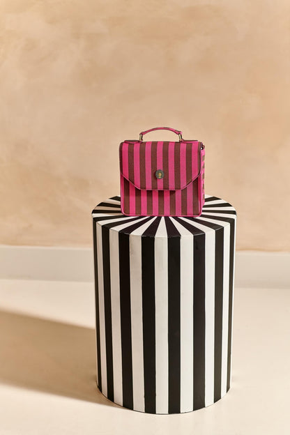 Geanta Frances Cross Body Stripe roz - Eclair.md