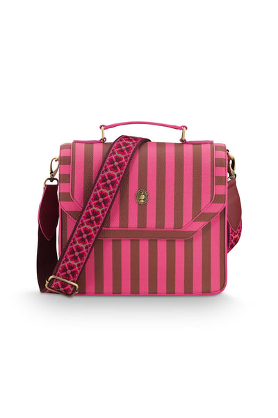 Geanta Frances Cross Body Stripe roz - Eclair.md
