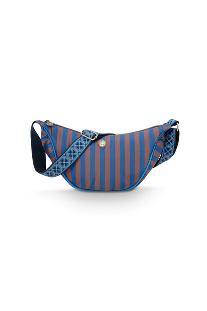 Geanta Freya Half Moon Cross Body Stripe albastru - Eclair.md