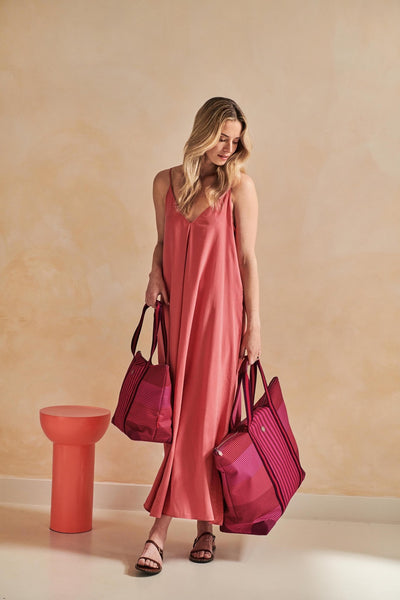 Geanta Tilda Stripe roz - Eclair.md