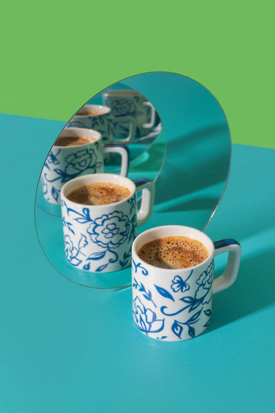 Ceșcuță din ceramică pentru espresso La Cafetière, alb albastru, 120 ml