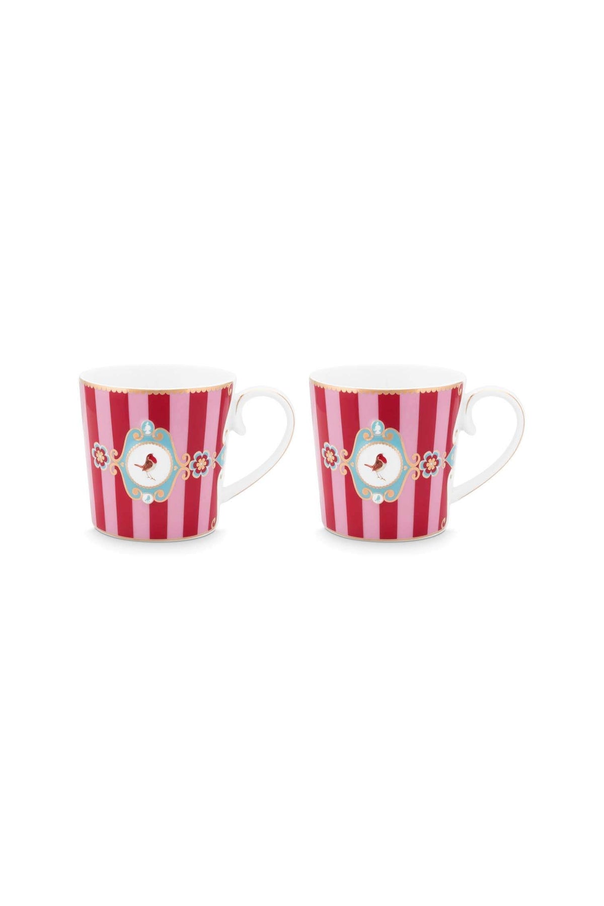 Набор из 2 больших кружек Love Birds Medallion Stripes, другой ракурс
