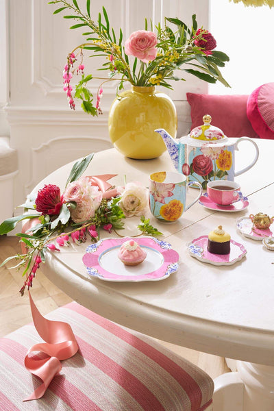 Set 2 cești de espresso cu farfurioare Royal Pink, 125ml