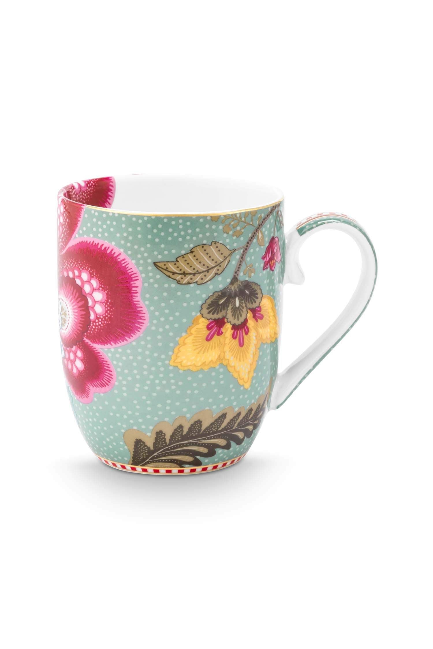 Set 2 căni Blooming Tales, porțelan, albastru, 200ml