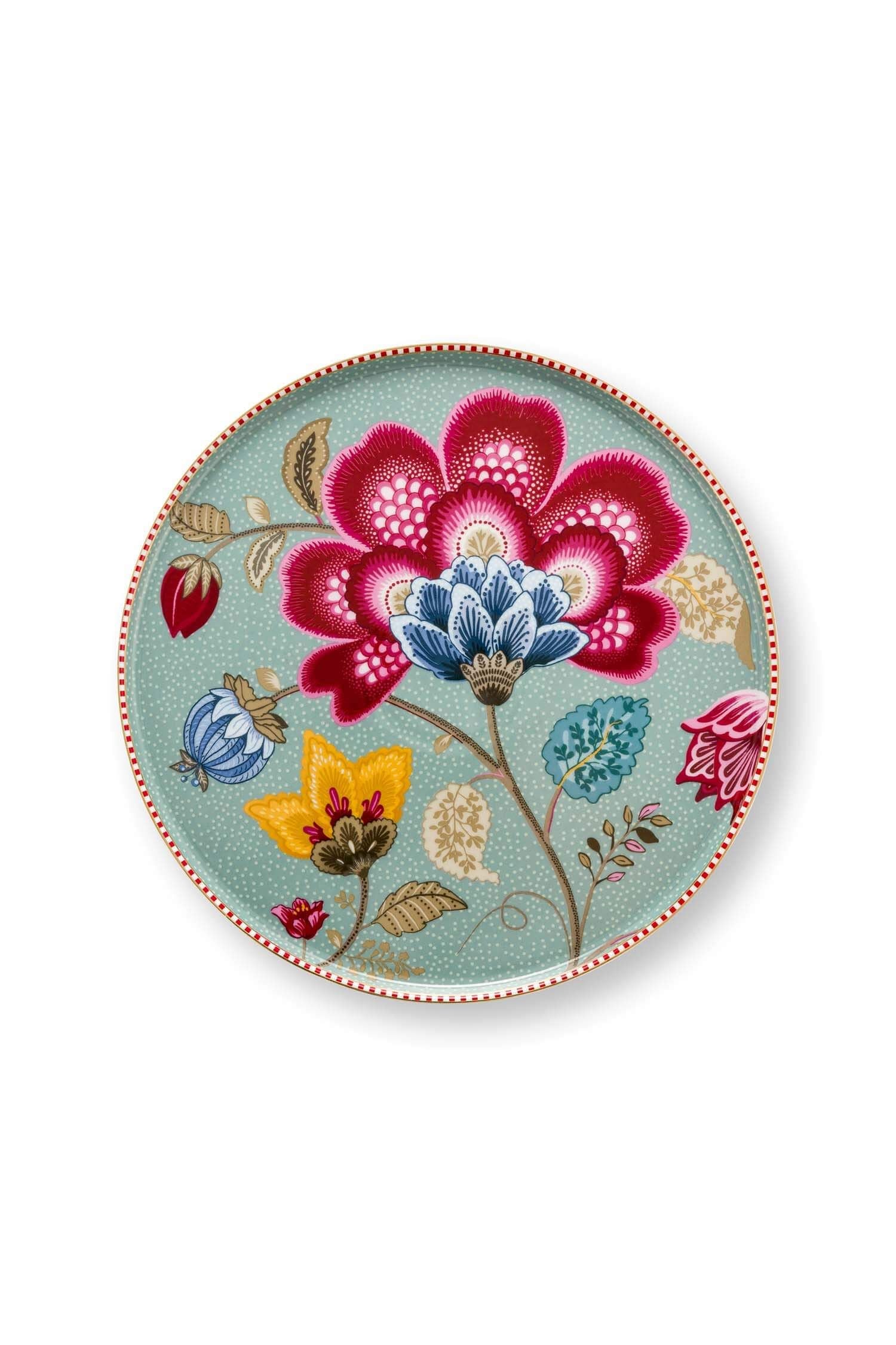 Platou pentru dulciuri Blooming Tales, porțelan, albastru, 21cm