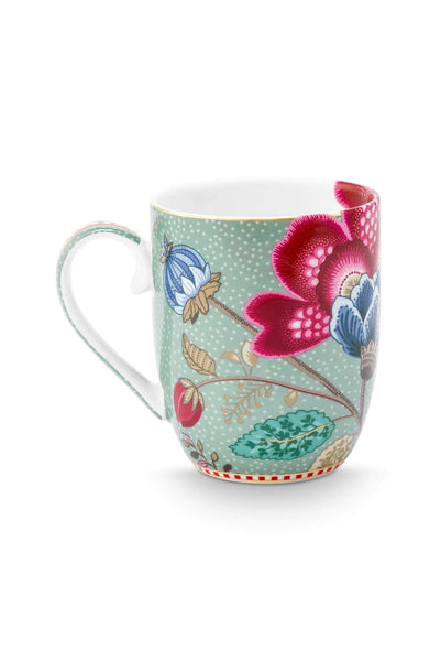 Set 2 căni Blooming Tales, porțelan, albastru, 200ml