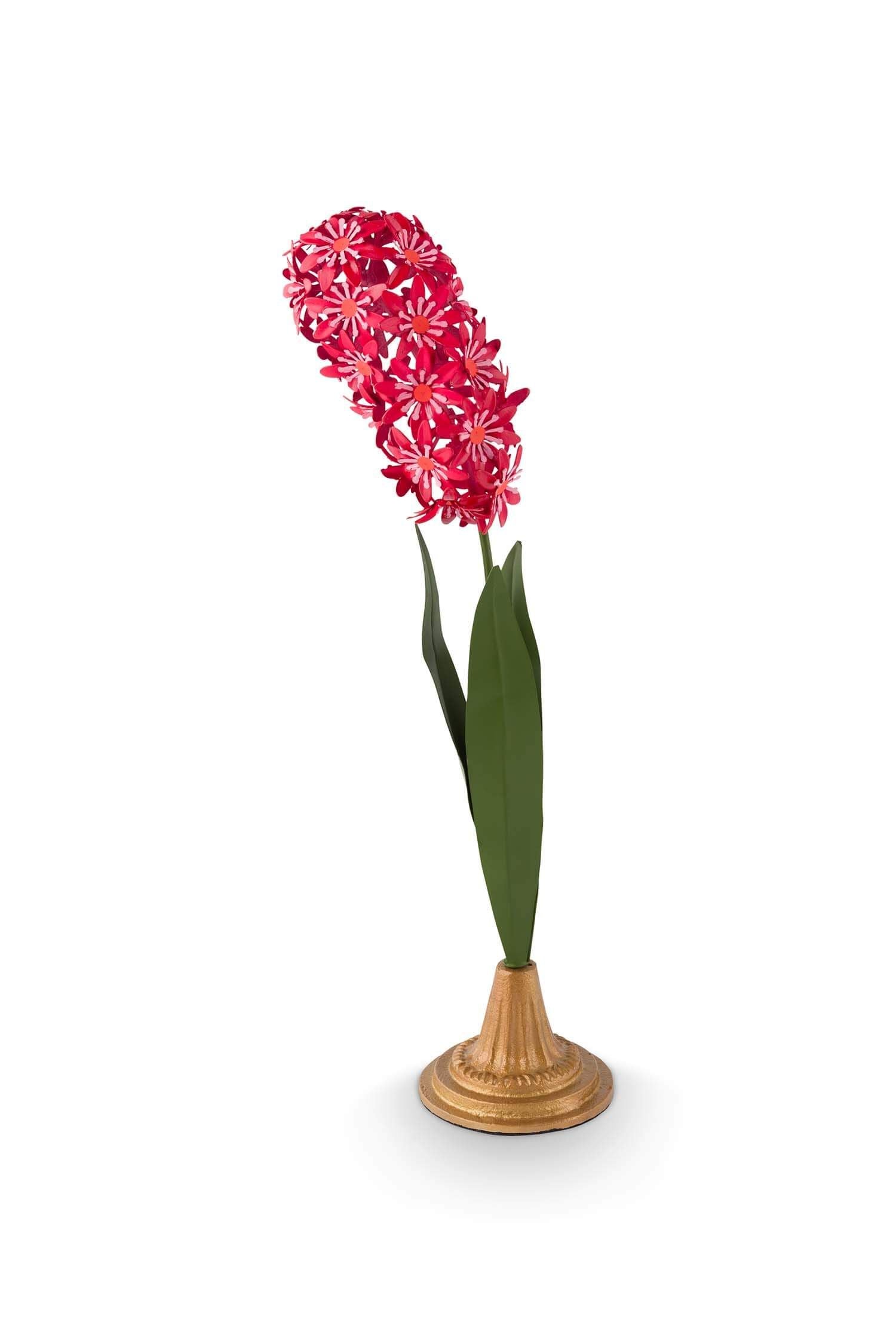 Floare decorativă metalică pe suport Pip Studio Deco Flower, roz, 48cm