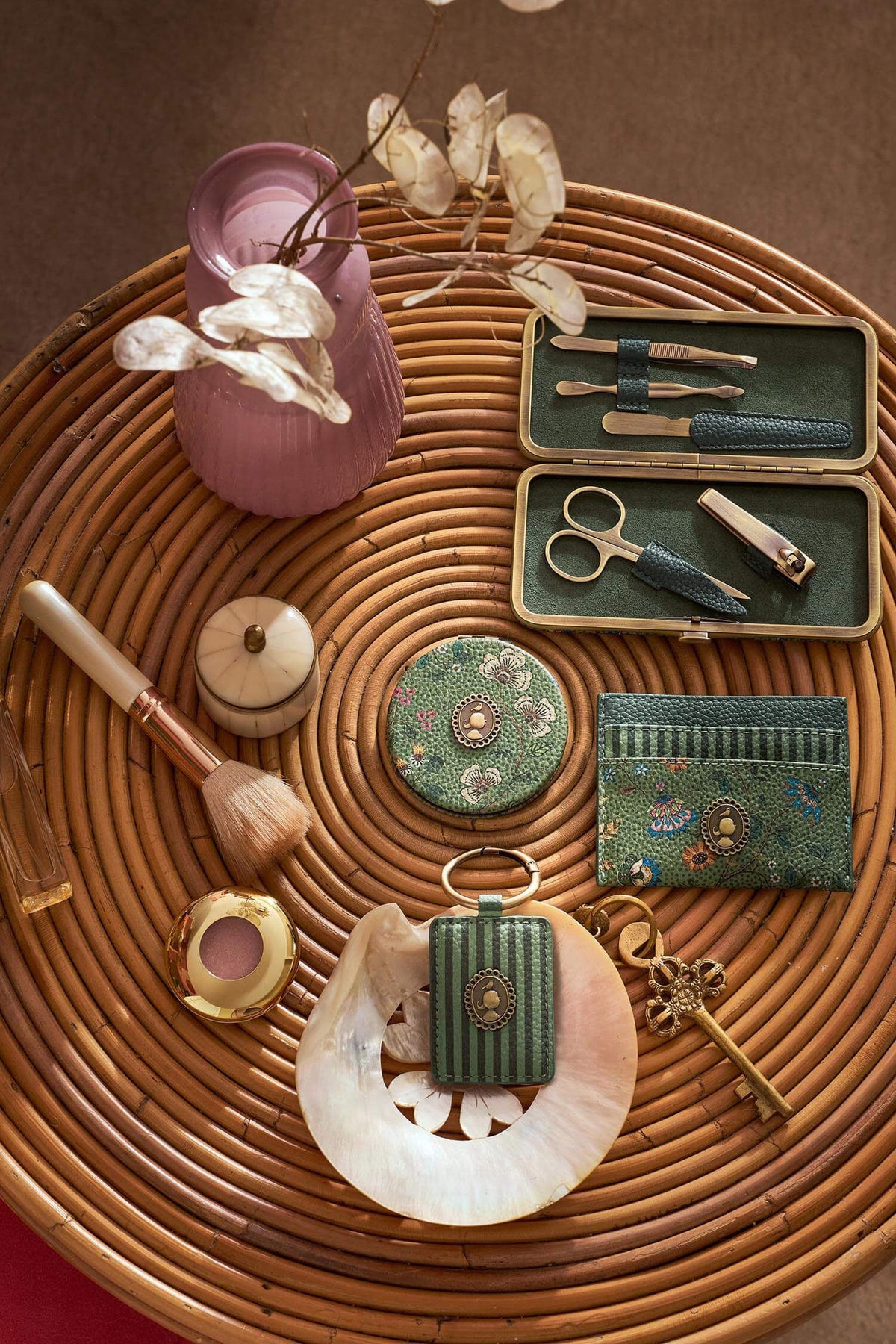 Flora Bangalore mini manicure set in a styled setting