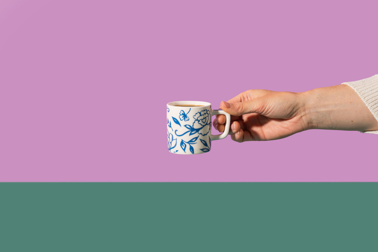 Ceșcuță din ceramică pentru espresso La Cafetière, alb albastru, 120 ml