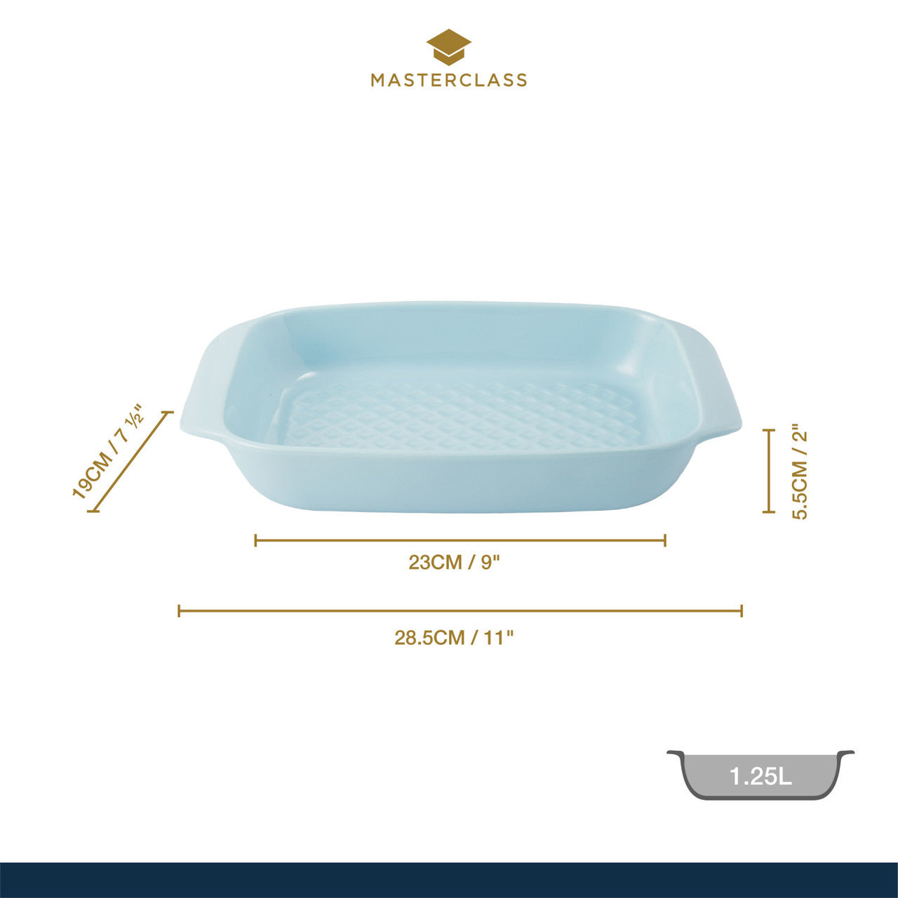 Tavă din ceramică pentru copt MasterClass, albastry, 23 cm (1.25 L)