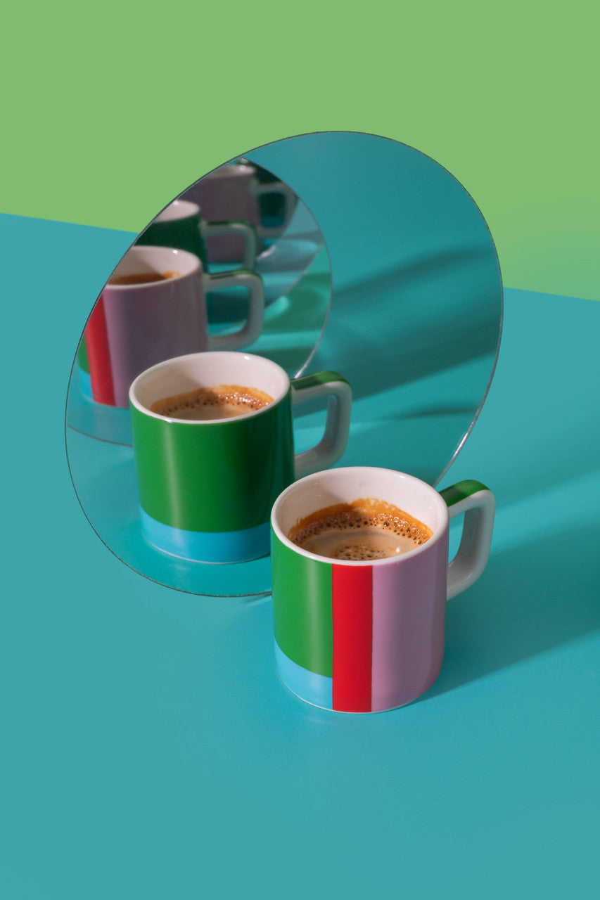 Ceșcuță din ceramică pentru Espresso La Cafetière, roz și roșu, 120 ml