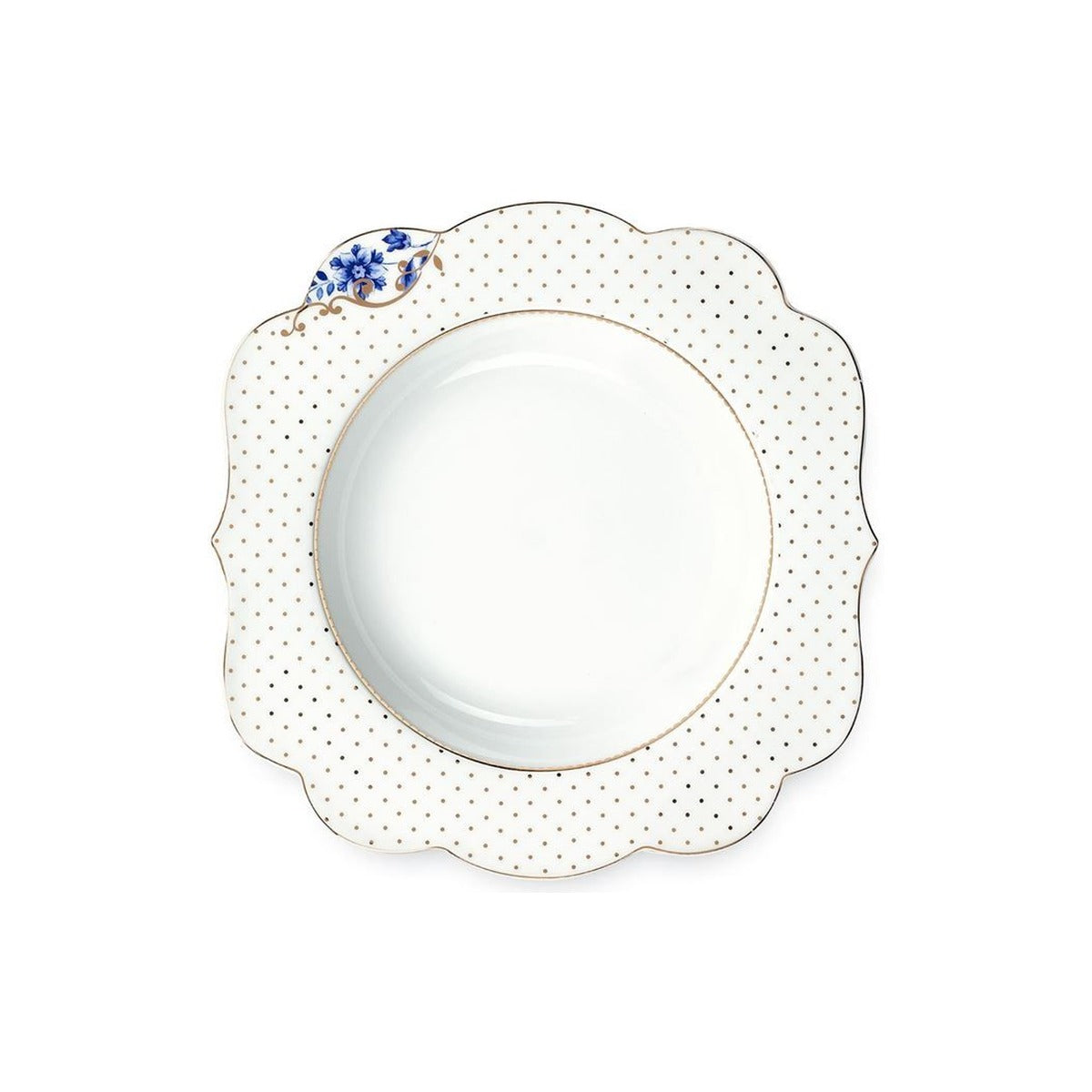 Pip Studio глубокая тарелка Royal White 23,5 см, белый с голубым и золотым