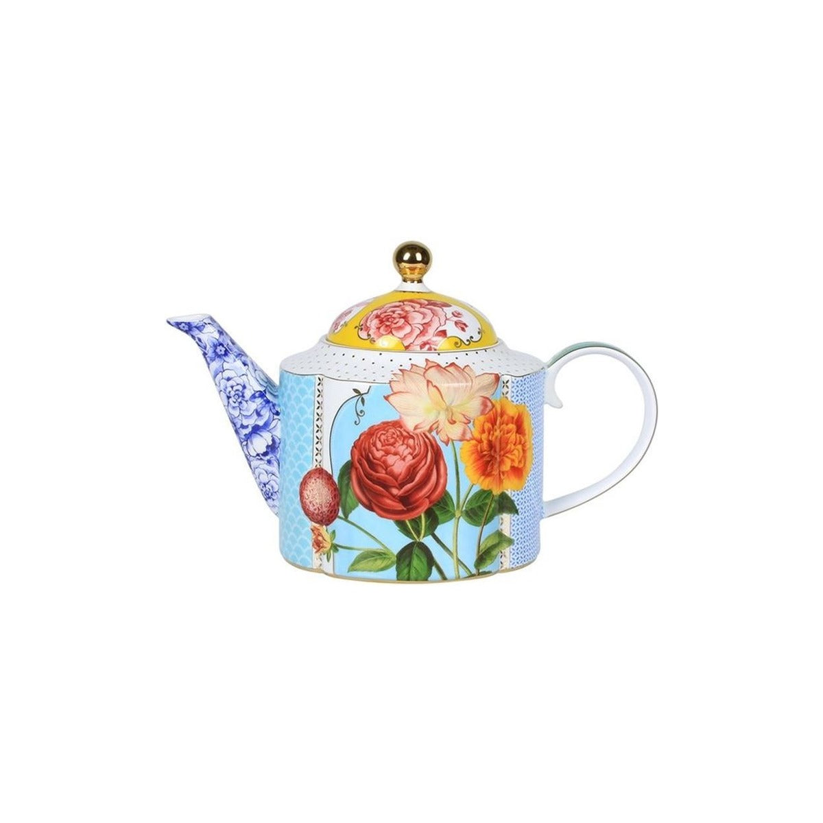 Teapot Royal Flowers, porcelain, multicolour, 1.65L