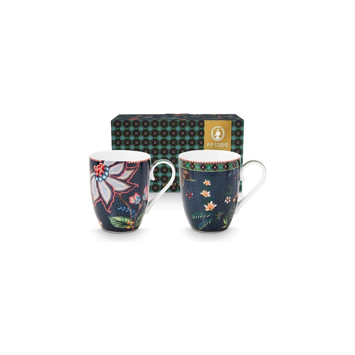 Set 2 căni Berry Blues, porțelan, albastru, 350ml