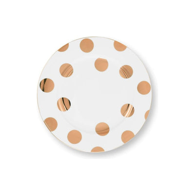 Тарелка Dot Delight, белая с золотом, 23 см