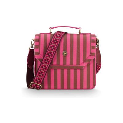 Geanță Frances Cross Body medie, Stripe, roz
