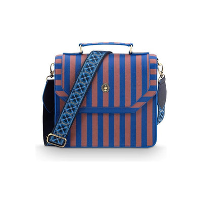 Сумка Frances Cross Body средняя, Stripe, голубая