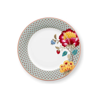 Dinner Plate Blooming Tales, porcelain, blue