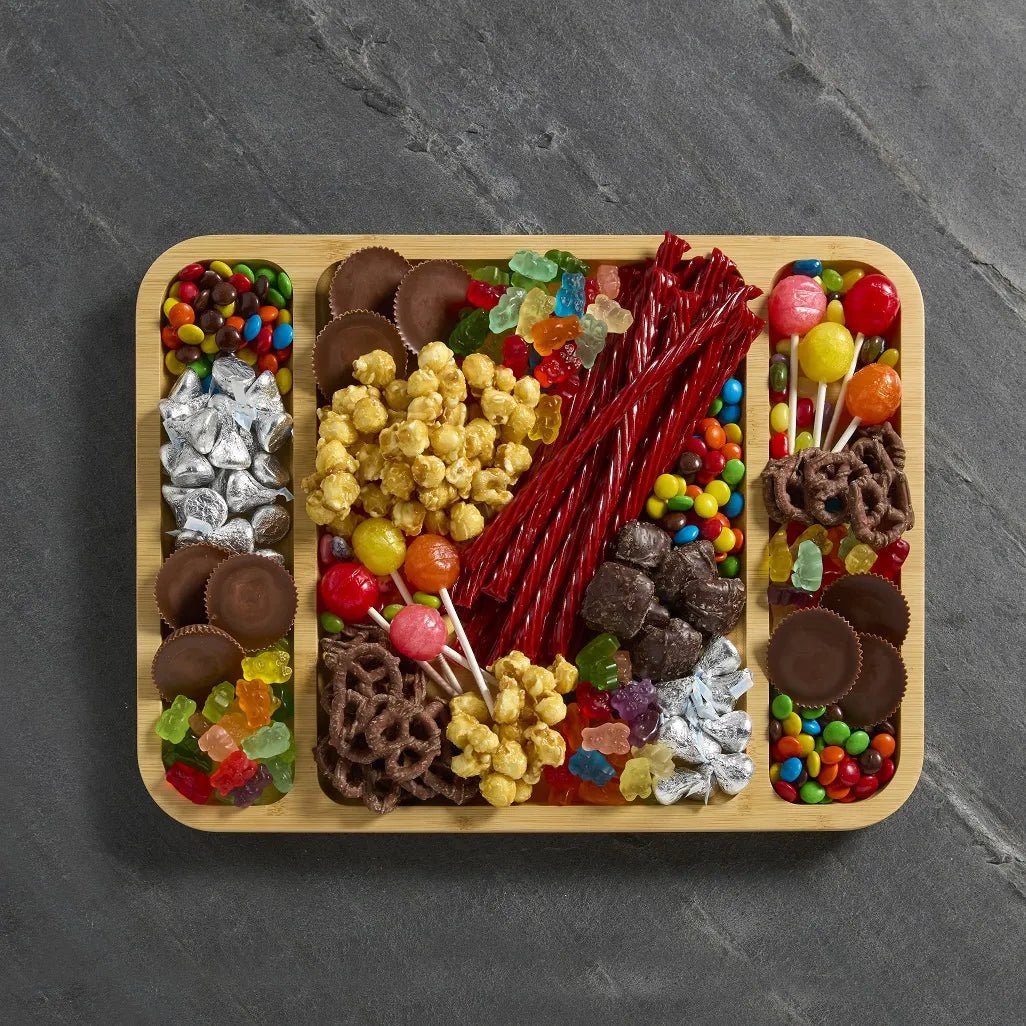 Platou de servire 41x32cm compartimentat bambus cu capac Kitchen Craft - Eclair.md