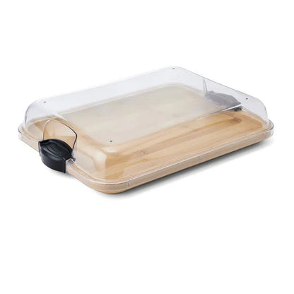 Platou de servire din bambus cu capac, 35,3×28 cm Kitchen Craft - Eclair.md