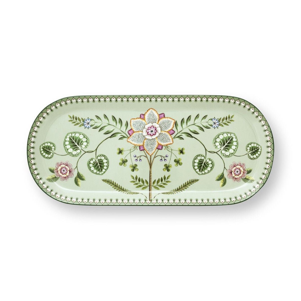 Platou pentru prajituri 33.3cm Lily & Lotus verde deschis - Eclair.md