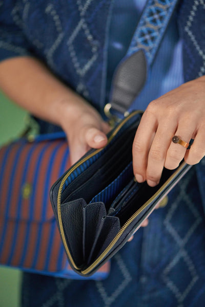 Portmoneu Willow Stripe albastru - Eclair.md