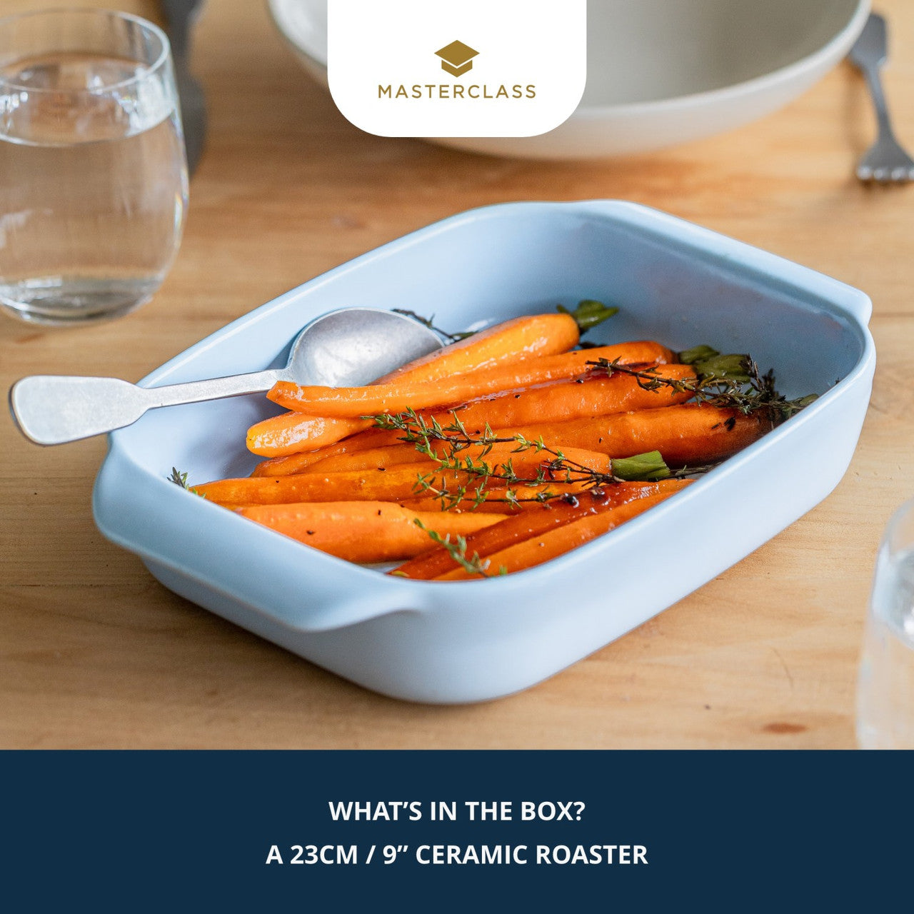 Tavă din ceramică pentru copt MasterClass, albastry, 23 cm (1.25 L)