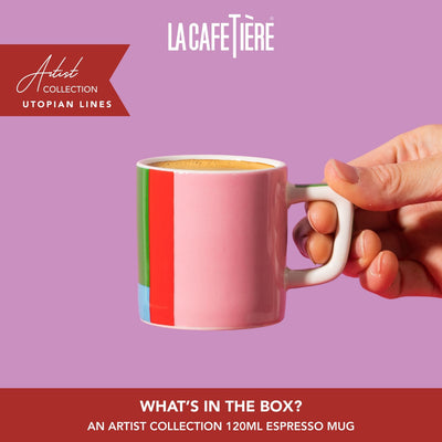 Ceșcuță din ceramică pentru Espresso La Cafetière, roz și roșu, 120 ml