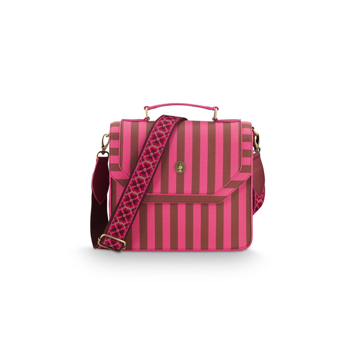 Geanță Frances Cross Body medie, Stripe, roz