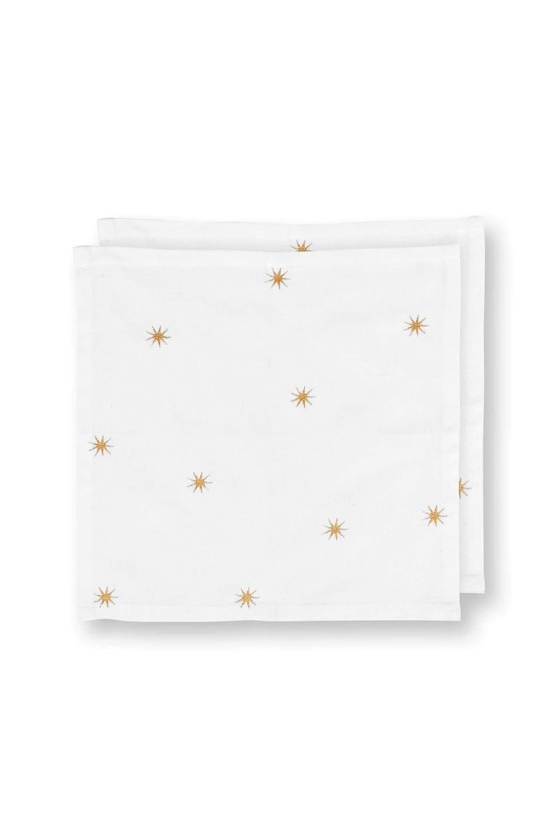 Set 2 servetele 40x40cm Embroidery Stars Gold - Eclair.md