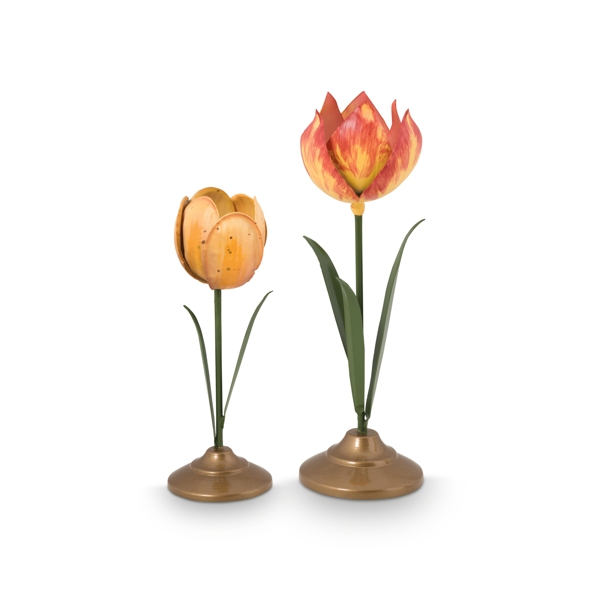 Set 2 suporturi lumanari Tulip galben - Eclair.md