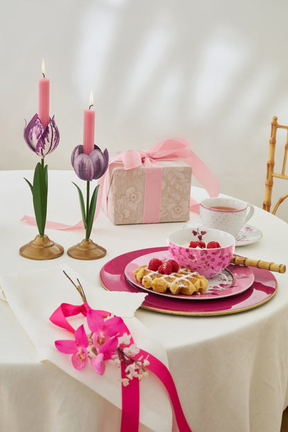 Set 2 suporturi lumanari Tulip liliac - Eclair.md