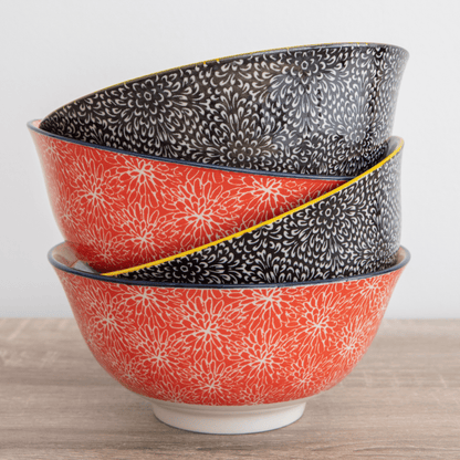 Set 4 boluri 15cm Red and Black - Eclair.md