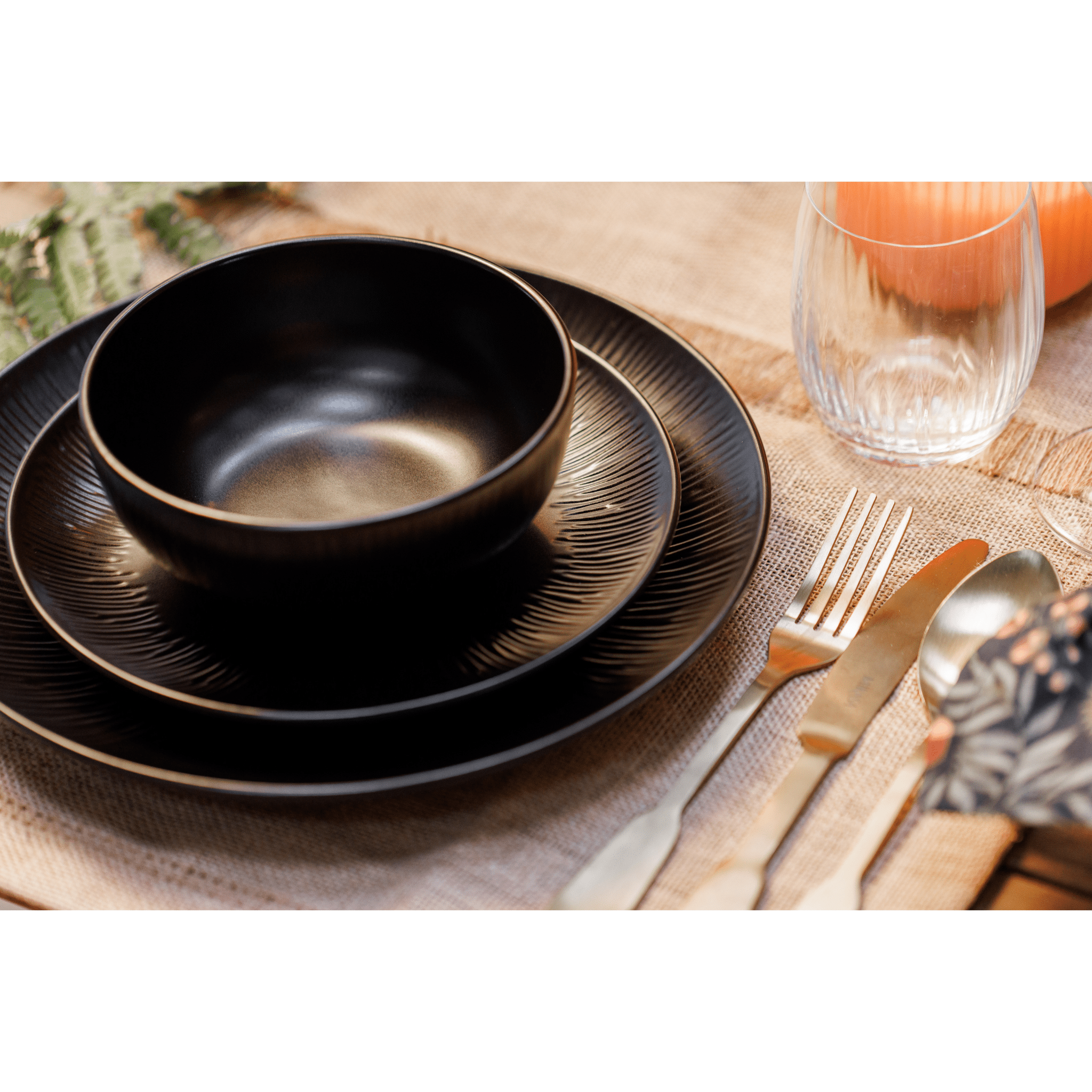 Set 4 boluri pentru pasta 20cm Jardin Midnight negru - Eclair.md