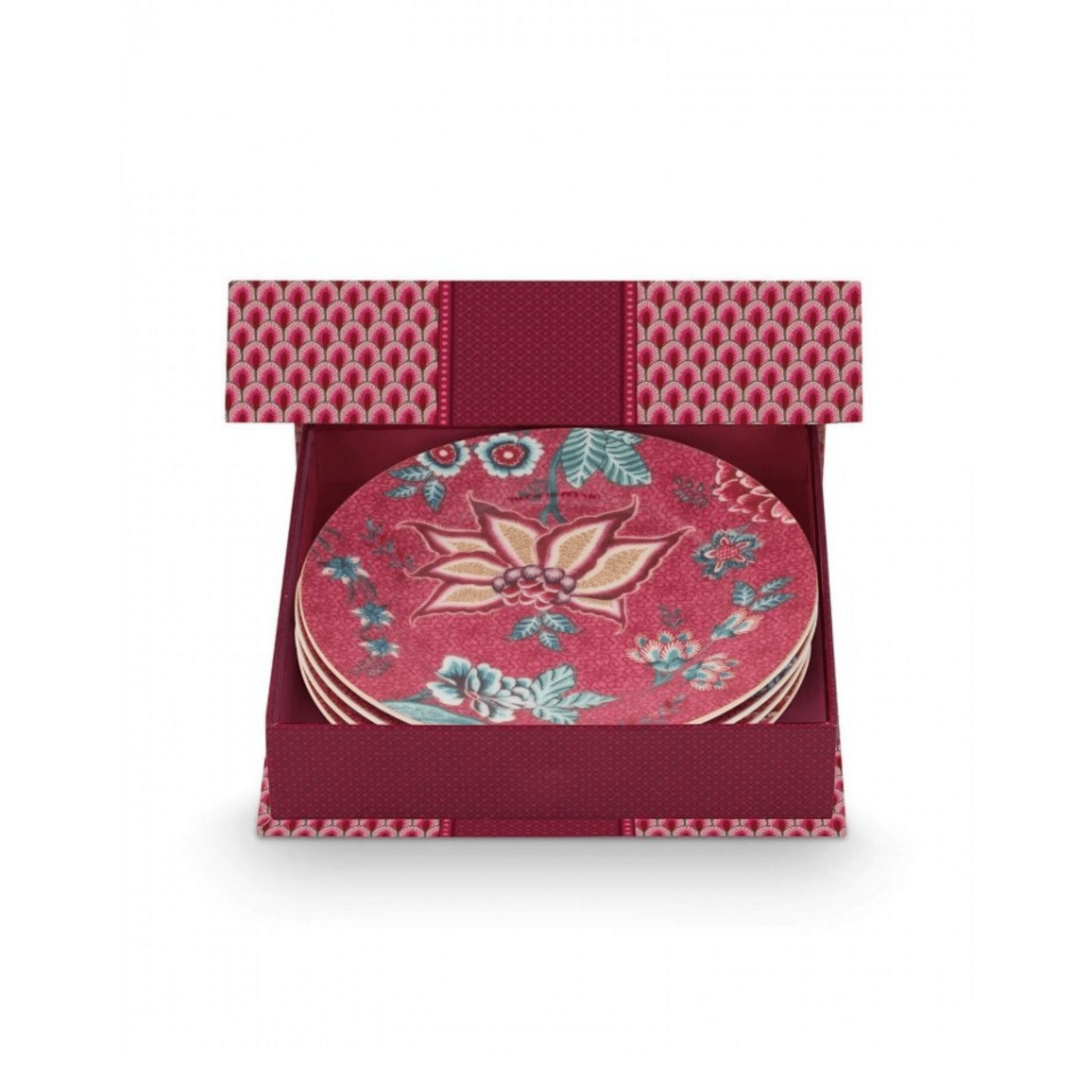 Set 4 farfurii 17cm Flower Festival roz inchis - Eclair.md