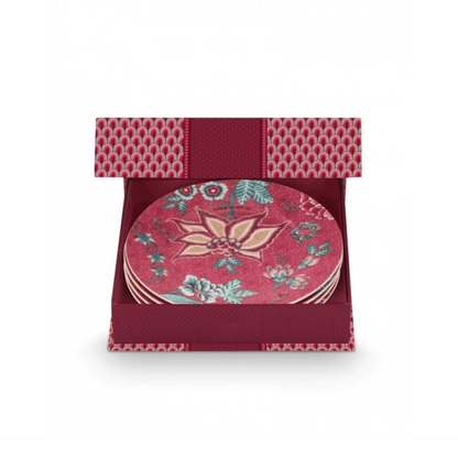 Set 4 farfurii 17cm Flower Festival roz inchis - Eclair.md